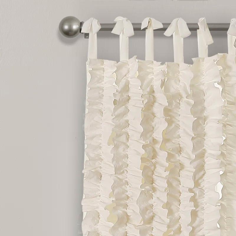 Lush Decor Sophia Ruffle Polyester Semi Sheer Curtain Pair (Set of 2)