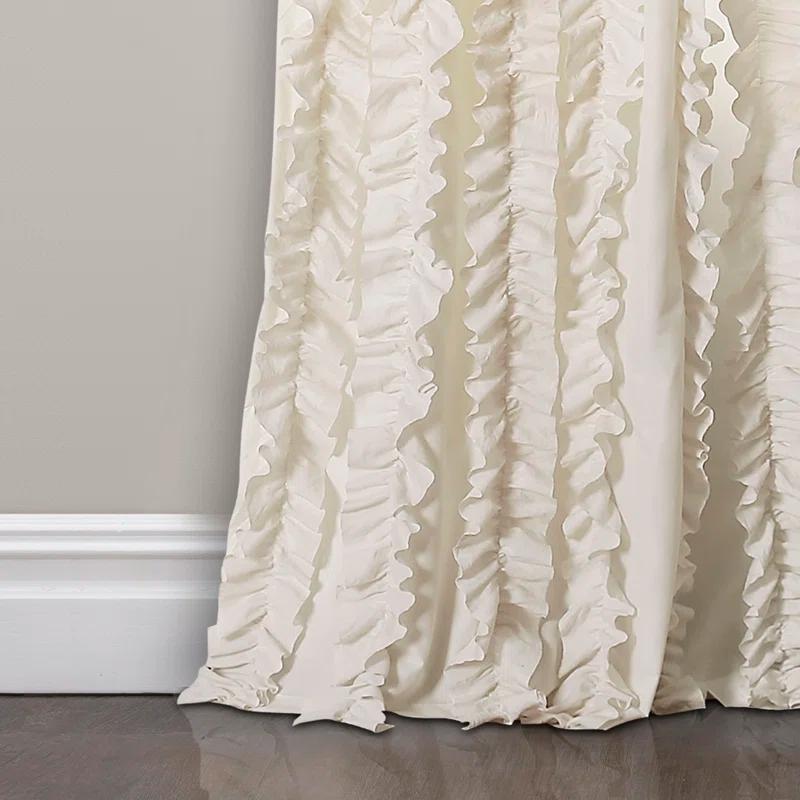 Lush Decor Sophia Ruffle Polyester Semi Sheer Curtain Pair (Set of 2)