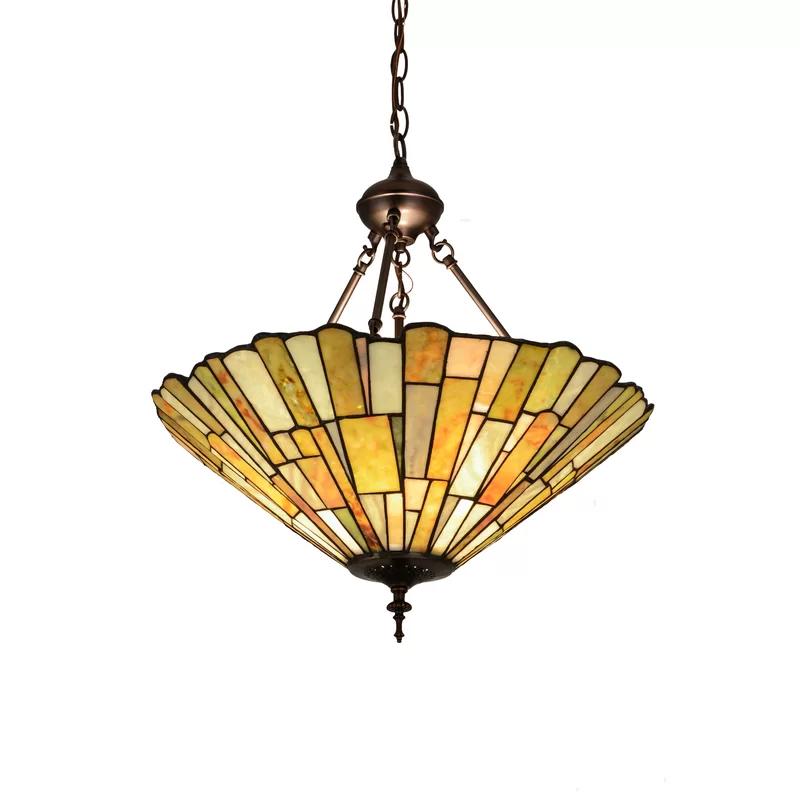 Bronze and Glass 3-Light LED Pendant