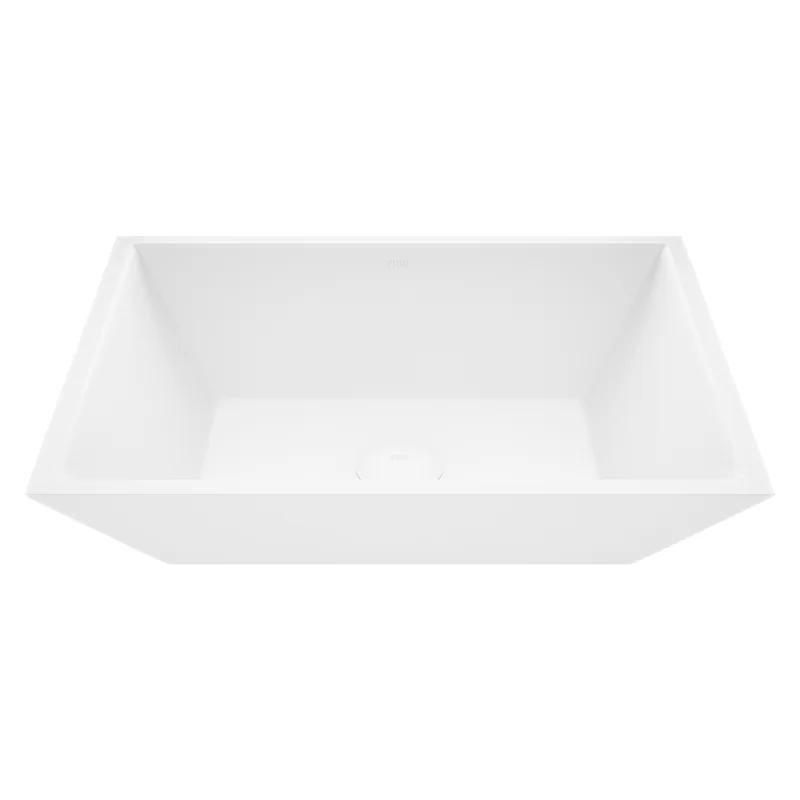 Elegant White Acrylic 18" Rectangular Vessel Bathroom Sink