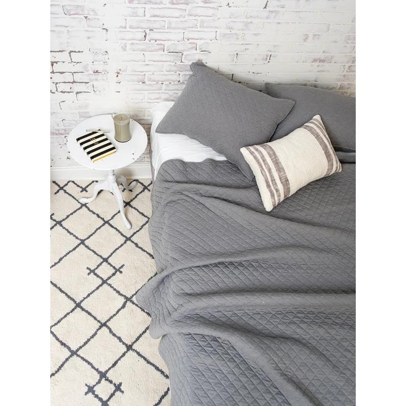 Jersey Lidio Gray Cotton Modern & Contemporary Reversible Quilt