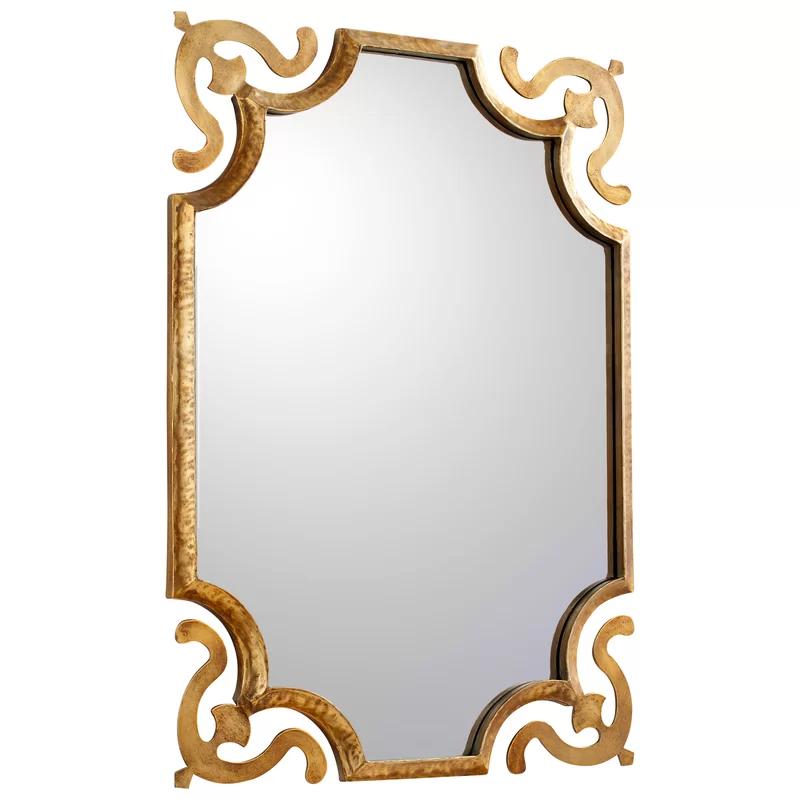 Abri Contemporary Rectangular Wall Mirror in Bronze and Gold