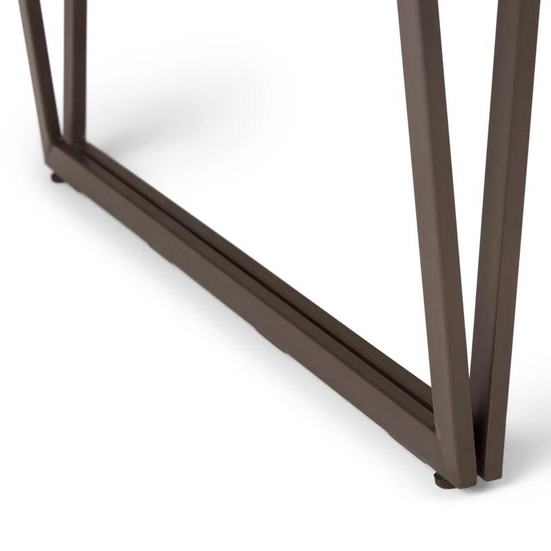 Simpli Home Ryder 66"W Solid Wood Desk, Industrial Contemporary Style with Keyboard Tray and V-Design Metal Base