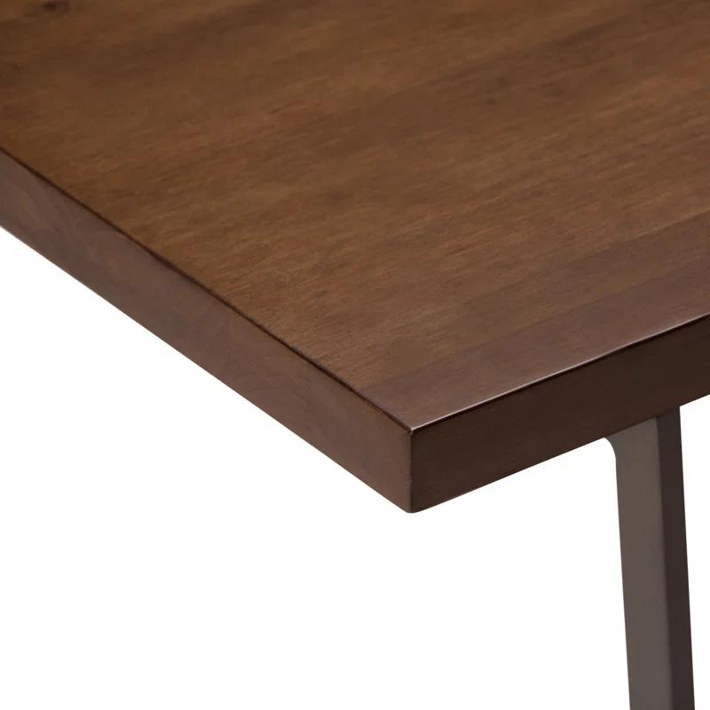 Simpli Home Ryder 66"W Solid Wood Desk, Industrial Contemporary Style with Keyboard Tray and V-Design Metal Base