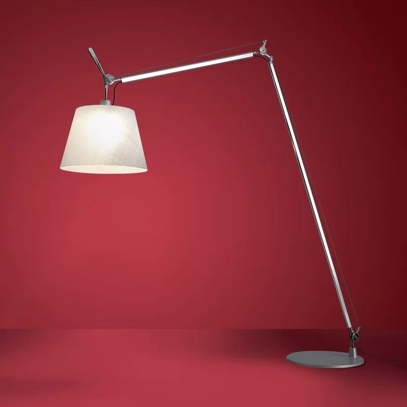 Arcadian White Adjustable LED Arc Floor Lamp with Dimmable Control
