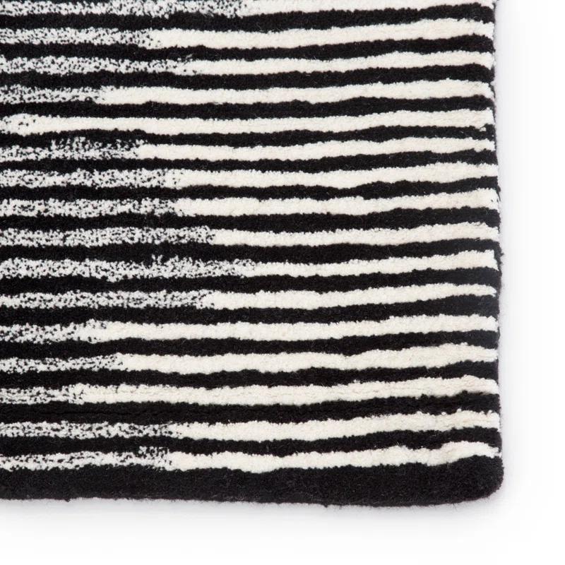 Jaipur Living Soft 9x12 Large Area Rug, Abstract, Black/Cream