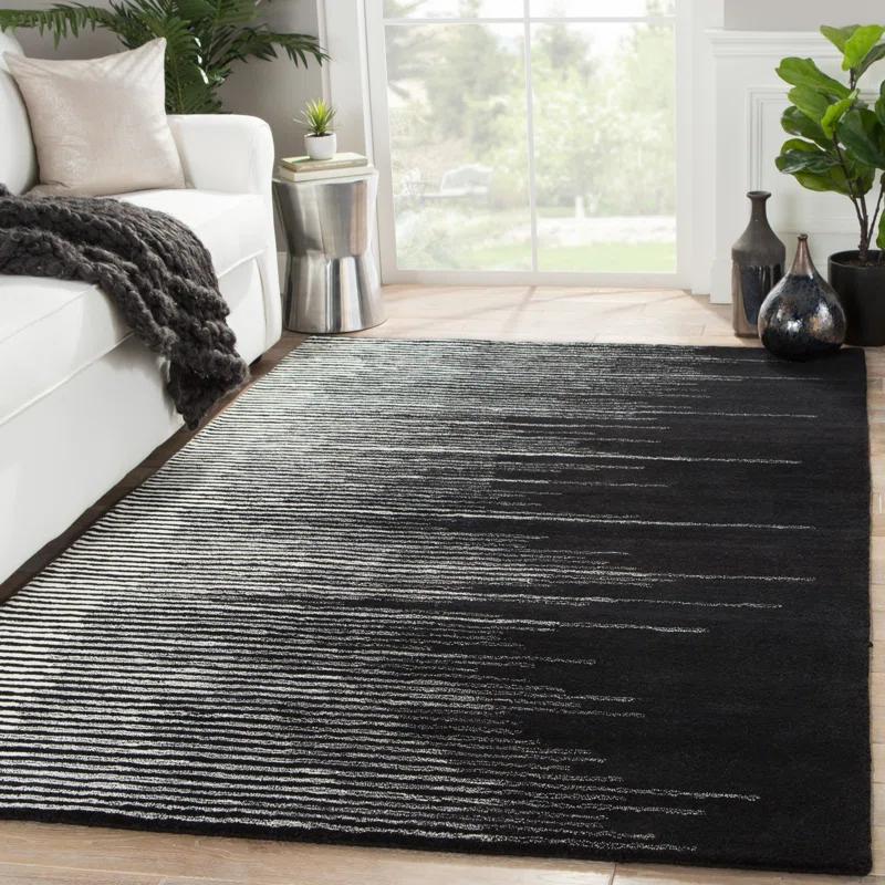 Jaipur Living Soft 9x12 Large Area Rug, Abstract, Black/Cream