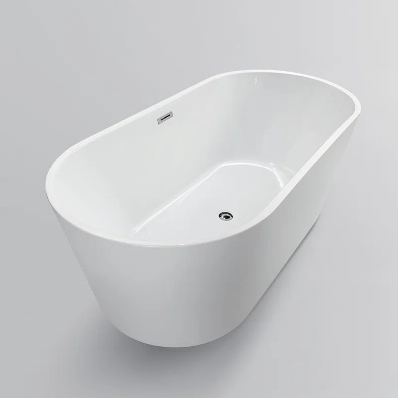 Iris 59" x 30" Freestanding Soaking Acrylic Bathtub