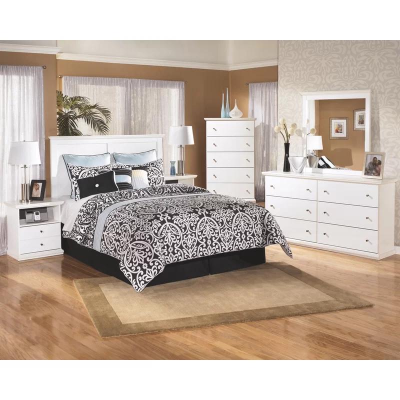 Cottage Charm White 5-Drawer Chest with Deep Storage and Roller Glides