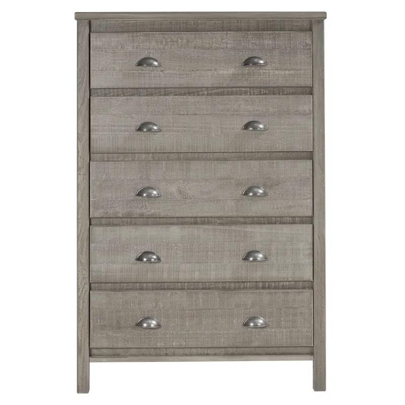 Rustic Gray Farmhouse 5-Drawer Extra Deep Dresser