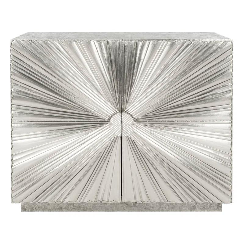 Sylas Sunburst Silver 2-Door Chest 35" x 30"