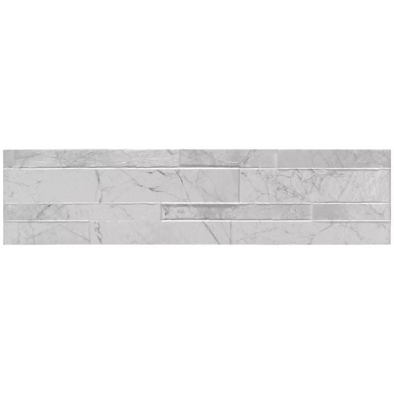 Carrara White 6" x 24" Porcelain Ledger Panel Wall Tile