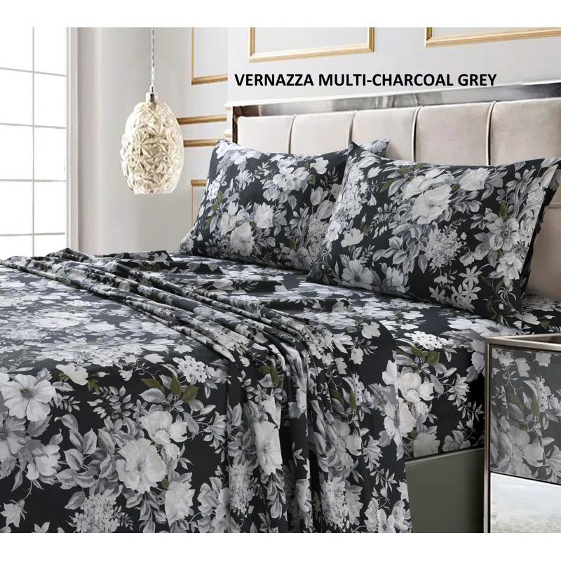 Tribeca Living Tribeca Living Printed 300 Thread Count Sheets 100% Cotton Floral Sheet Set