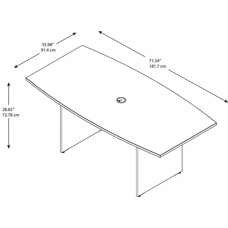 Mocha Cherry 72'' Boat Shaped Conference Table