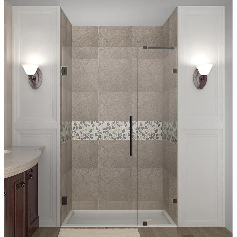 Nautis 72" H Hinged Frameless Shower Door