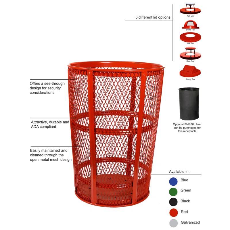 Witt Steel Open Trash Can - 48 Gallons
