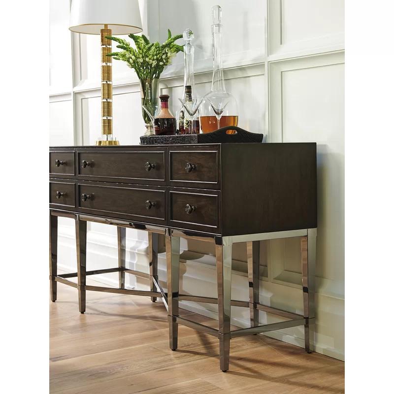 Brentwood Transitional 66'' Brown Sideboard with Ebony Inlays