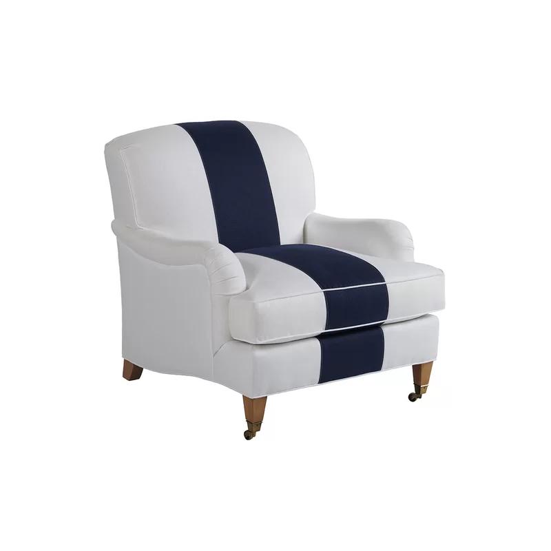 Laguna Sands Luxe Striped Armchair with Brass Casters