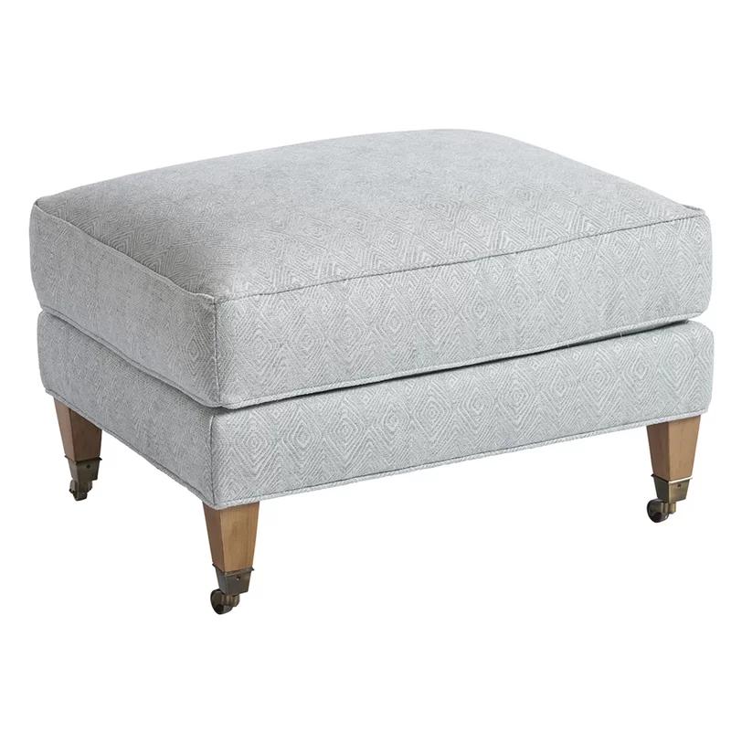 Laguna Sands Upholstered Ottoman with Brass Casters
