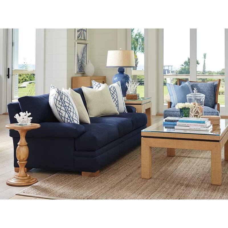 Laguna Sands 76.5'' Blue Fabric Upholstered Sofa with Pillow Back