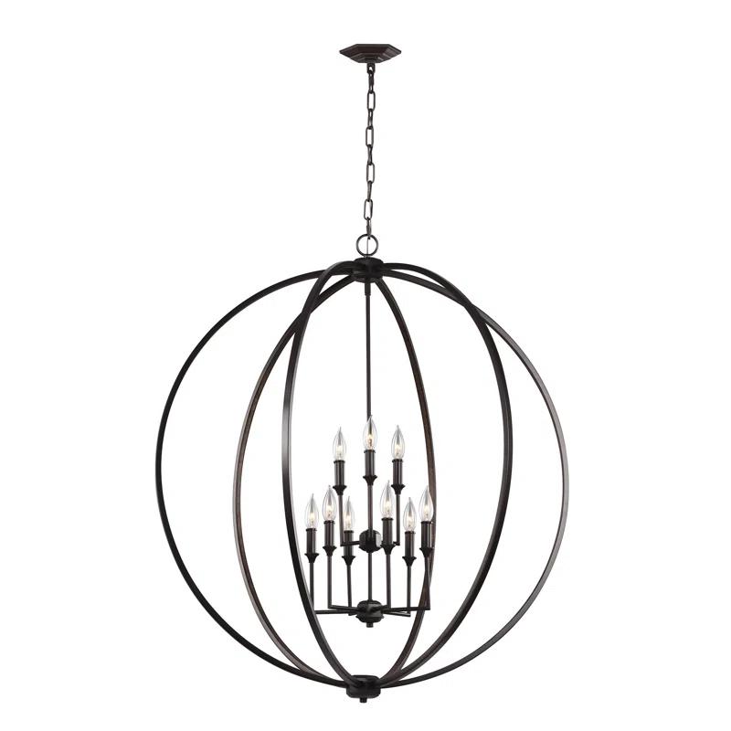 Corinne Oil Rubbed Bronze Crystal 9-Light Globe Chandelier