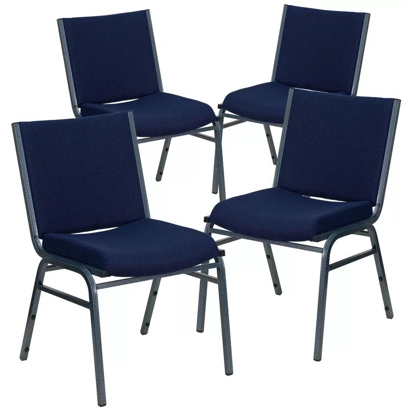 Hercules Series Navy Blue Dot Fabric Stackable Reception Chair