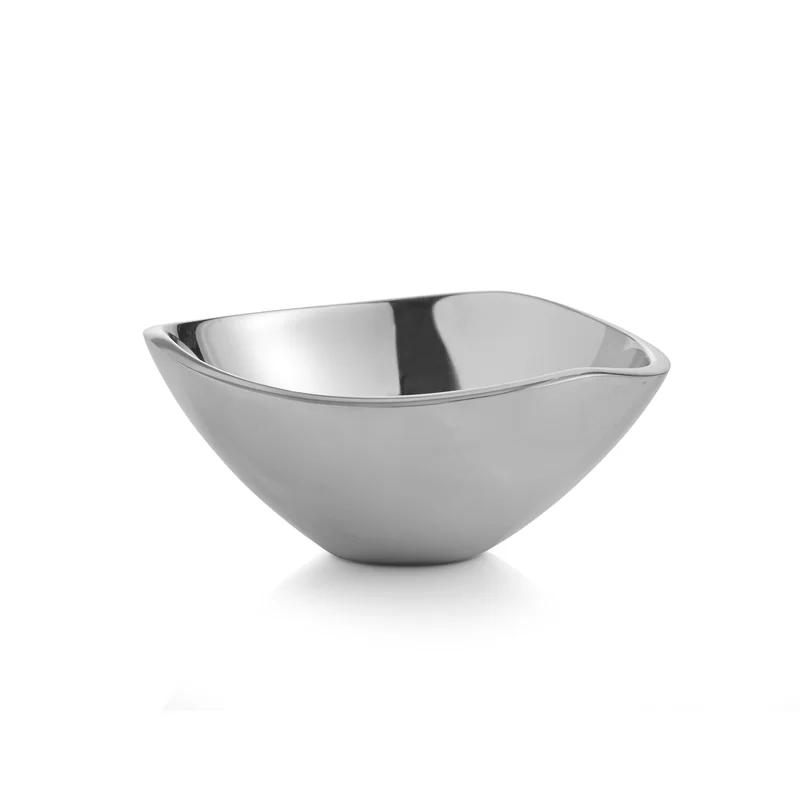 Elegant 9.5'' Glass Mini Tri-Corner Serving Bowl