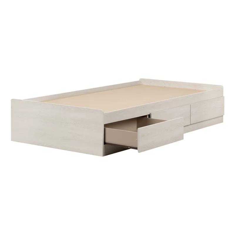 Fynn Winter Oak Twin Captain's Bed with 3 Storage Drawers