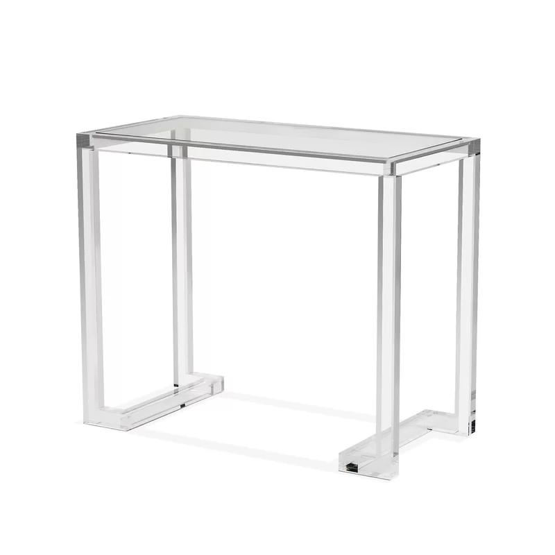 Ava Clear Acrylic and Glass Contemporary Console Desk