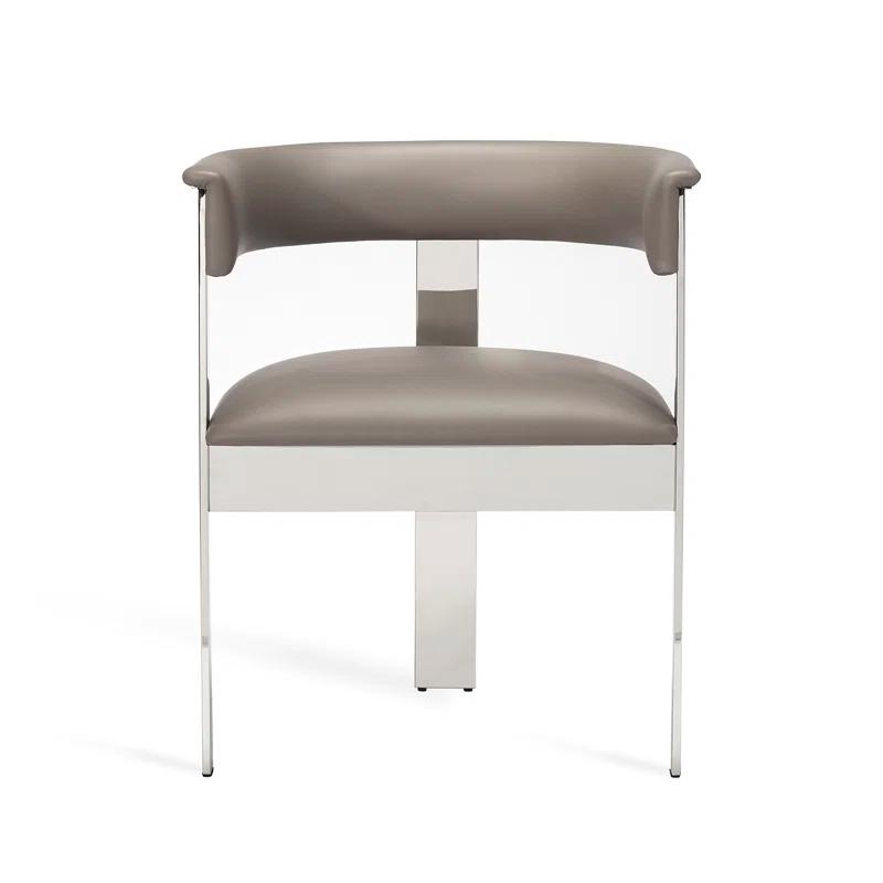 Darcy Leather Upholstered Metal Arm Chair