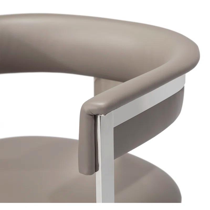 Darcy Leather Upholstered Metal Arm Chair