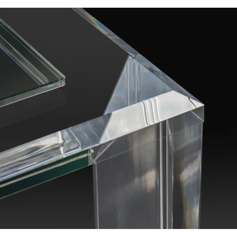 Interlude Surrey Glass Top End Table