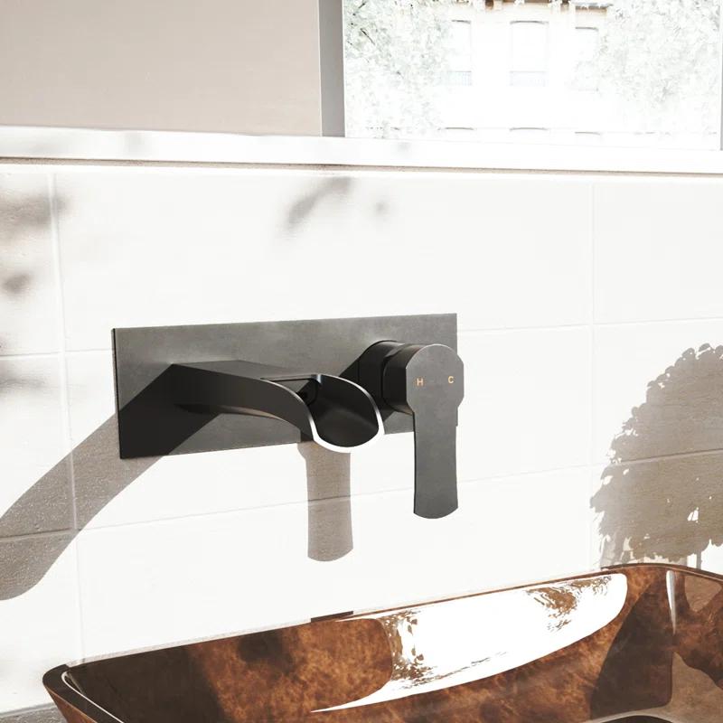 Cornelius Matte Black Wall Mounted Centerset Bathroom Faucet