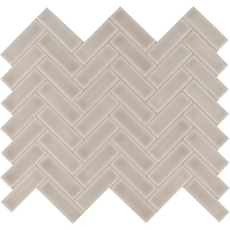 Herringbone 1" x 3" Glossy Ceramic Mosaic Tile