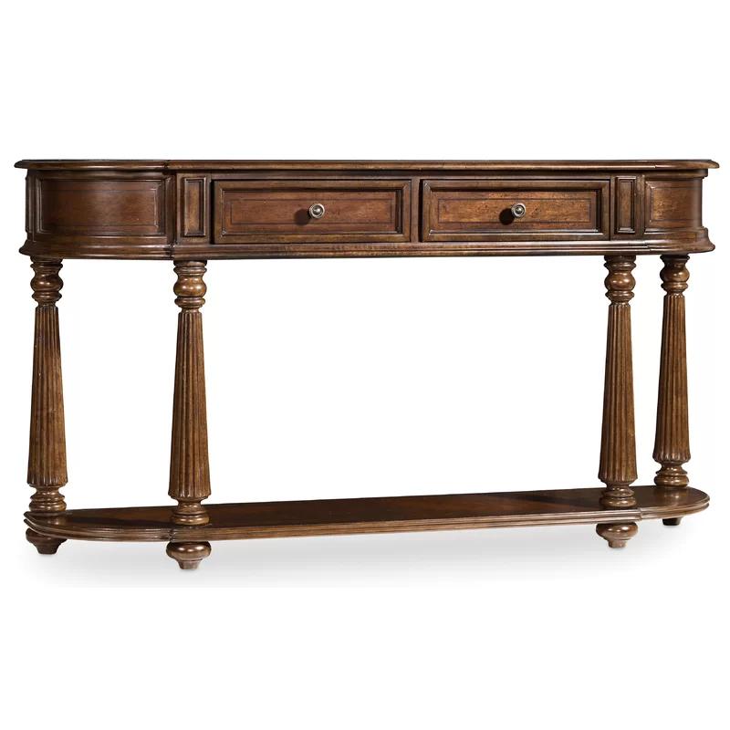 Leesburg 60'' Brown Mahogany Demilune Console Table