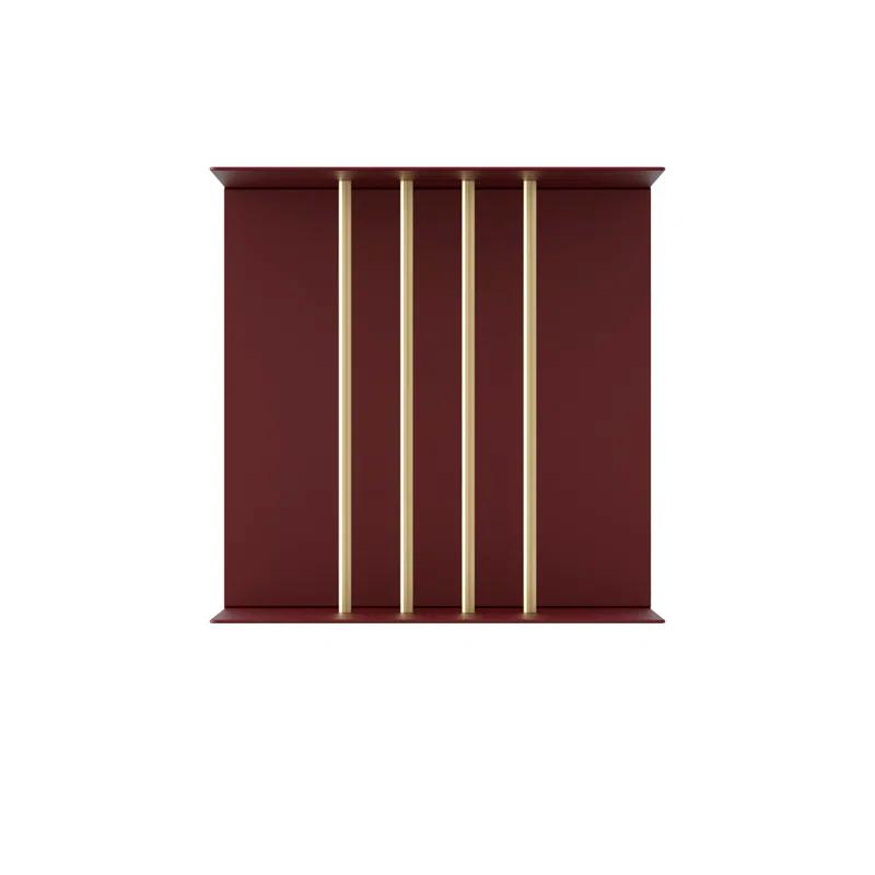 Ruby Red Slim Sculptured Metal Teaser Wall Shelf