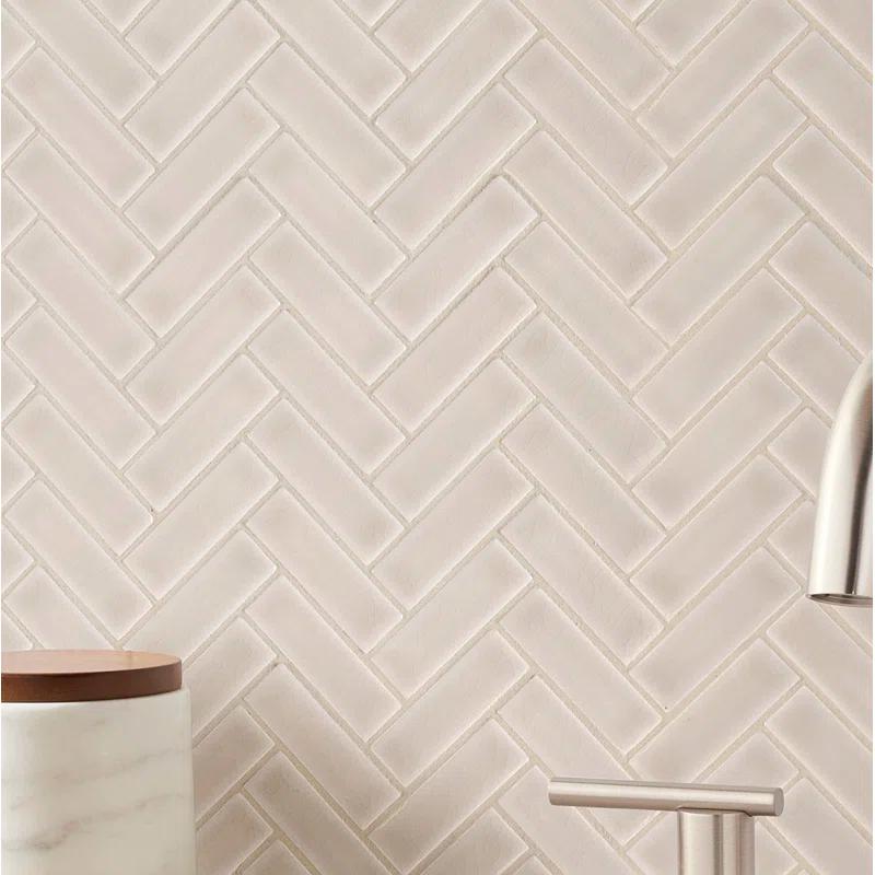 Herringbone 1" x 3" Glossy Ceramic Mosaic Tile