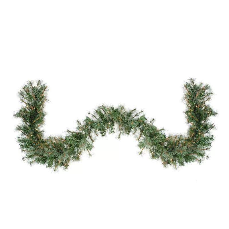 Rustic Country Charm Pre-Lit Pine & Grapevine 6' Christmas Garland