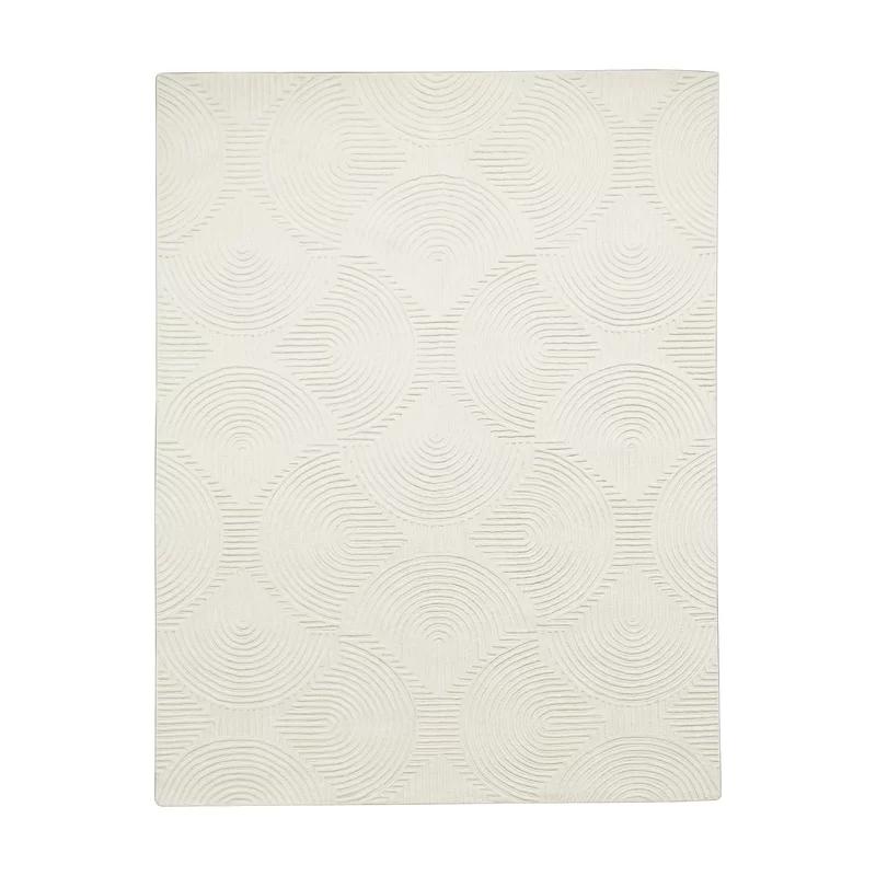 Ivory Hand-Tufted Wool 6' x 9' Rectangular Rug