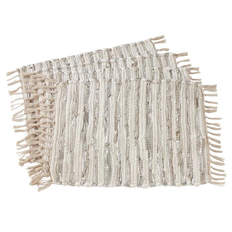 Saro Les Fêtes Chindi Striped Rectangle Placemat (Set of 4)