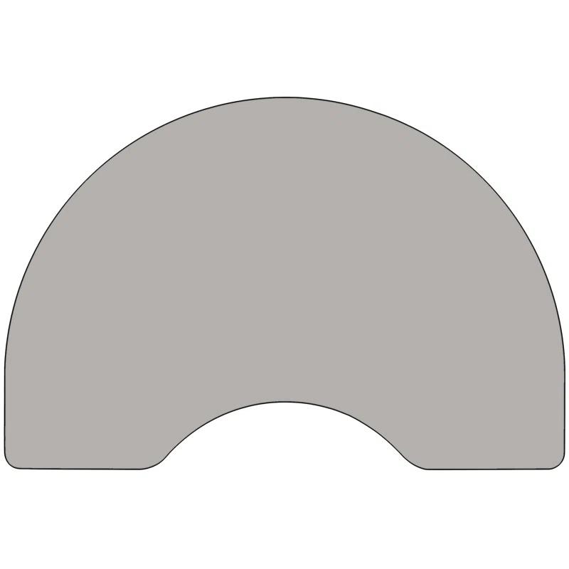 Versatile Kidney-Shaped Gray Laminate Activity Table, 96"W x 48"D