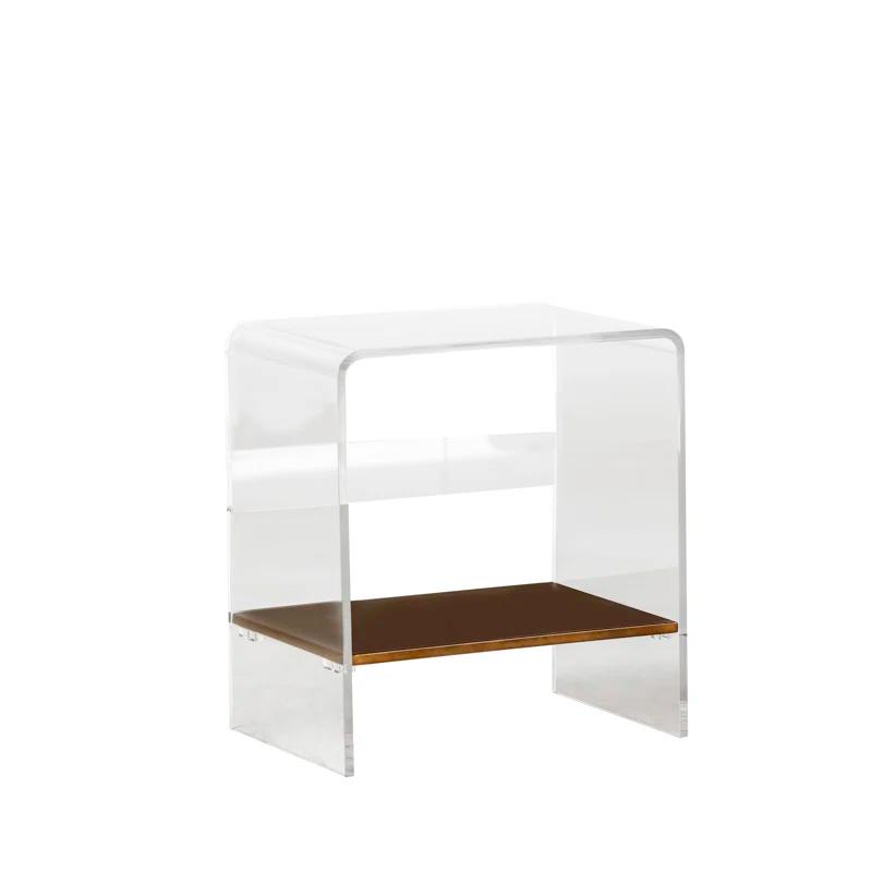 Sloan 22'' Brown and Clear Acrylic Waterfall End Table