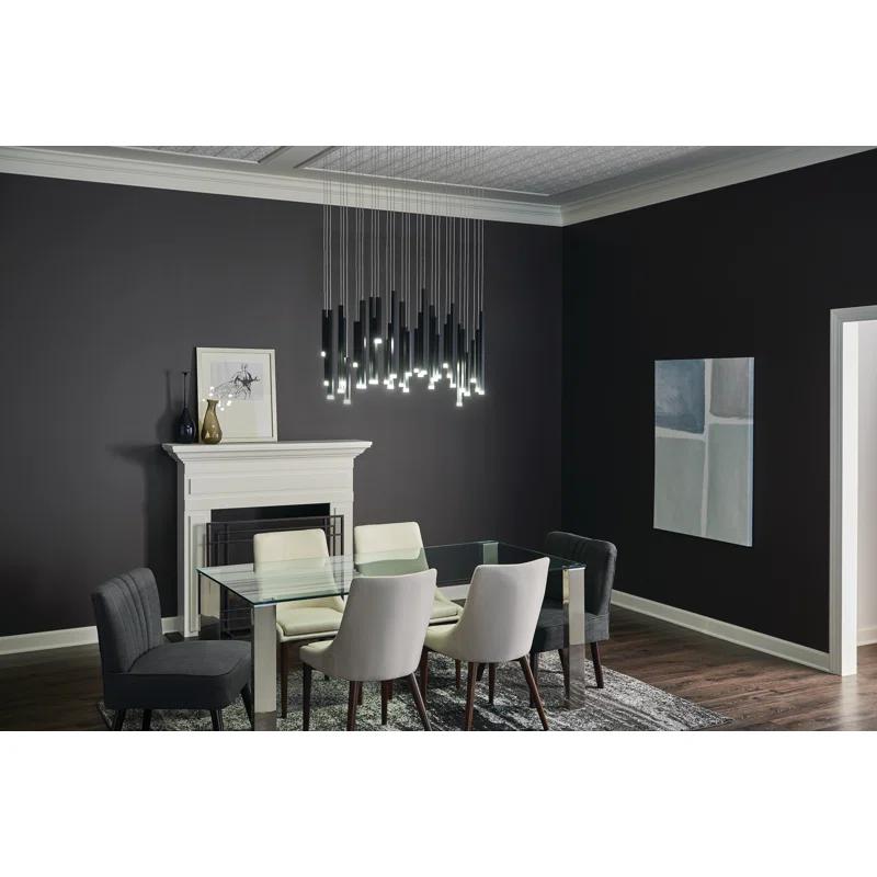 Soho Black Square 33-Light LED Acrylic Pendant
