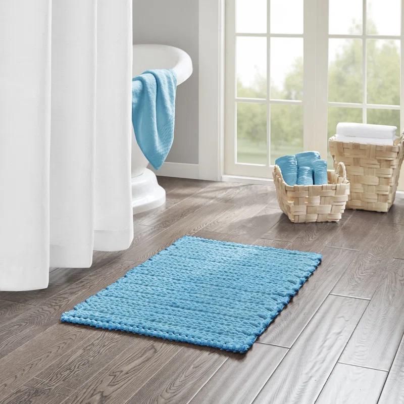 Lasso 100% Cotton Chenille Chain Stitch Non-Slip Bath Rug