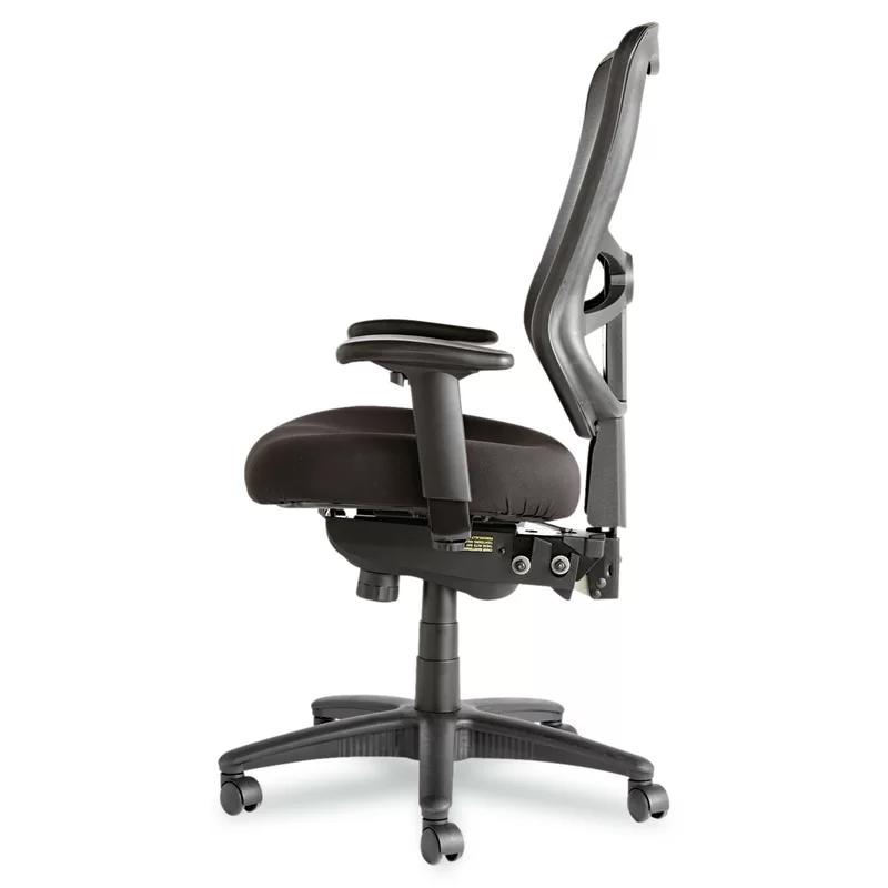 High-Back Black Mesh Office Chair with Adjustable Arms and Tilt Mechanism