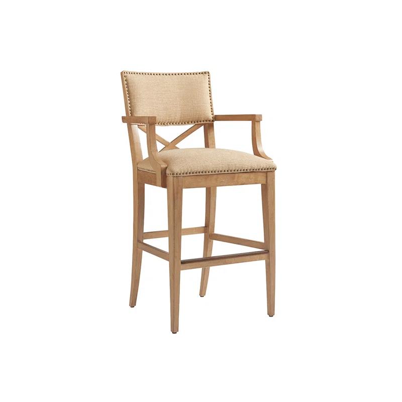 Sutherland Black Wood and Acrylic X-Back Bar Stool