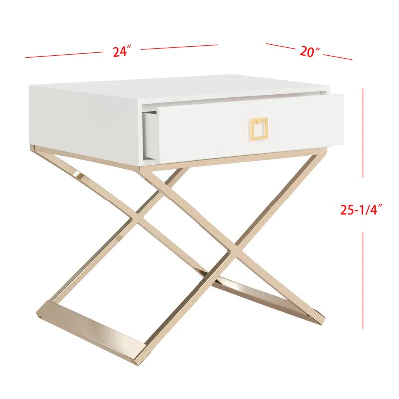 Zarina Modern Cross Leg End Table - White - Safavieh.