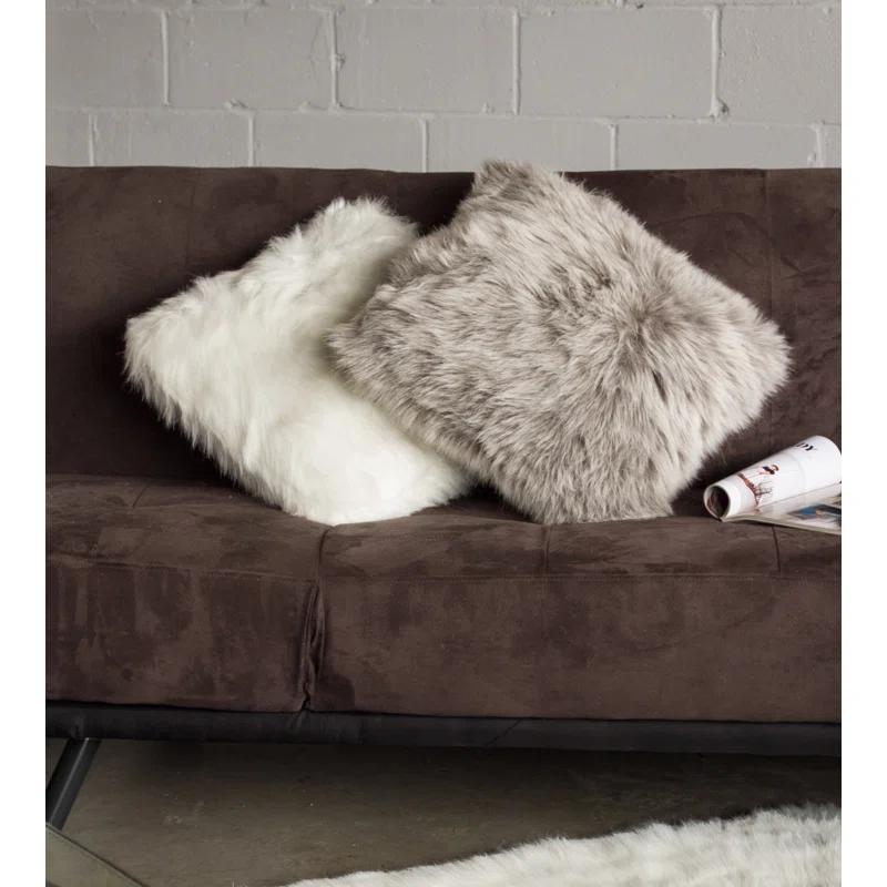 Belton Animal Print Faux Fur Throw Pillow (Set of 2)