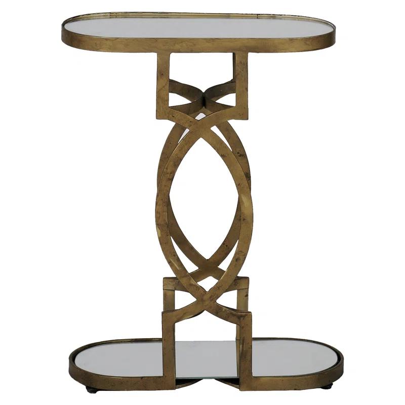 Gabby Natasha Mirrored Glass Top End Table