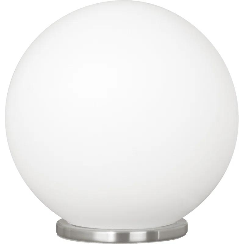 Rondo 12'' Silver Opal Glass Globe Table Lamp